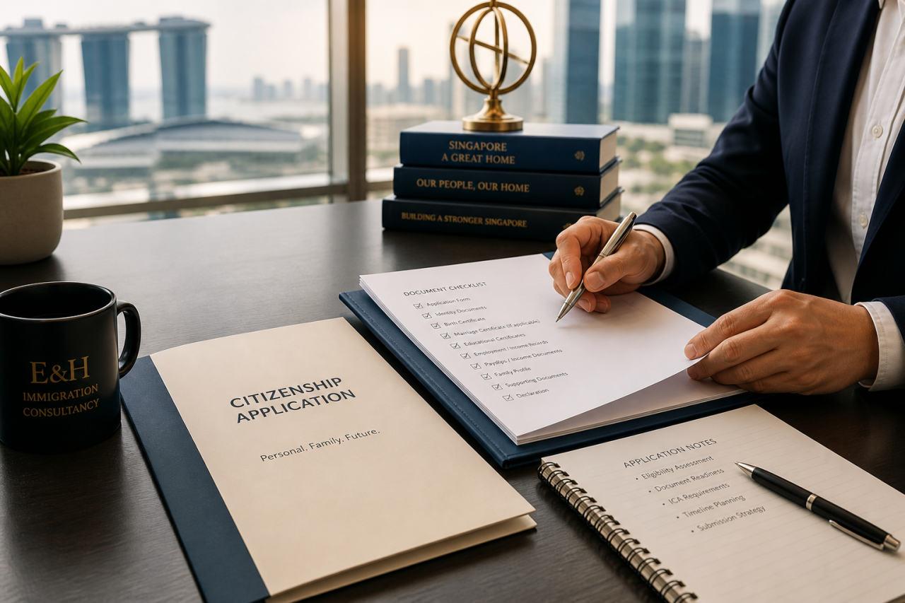 Singapore passport representing the citizenship application journey in Singapore